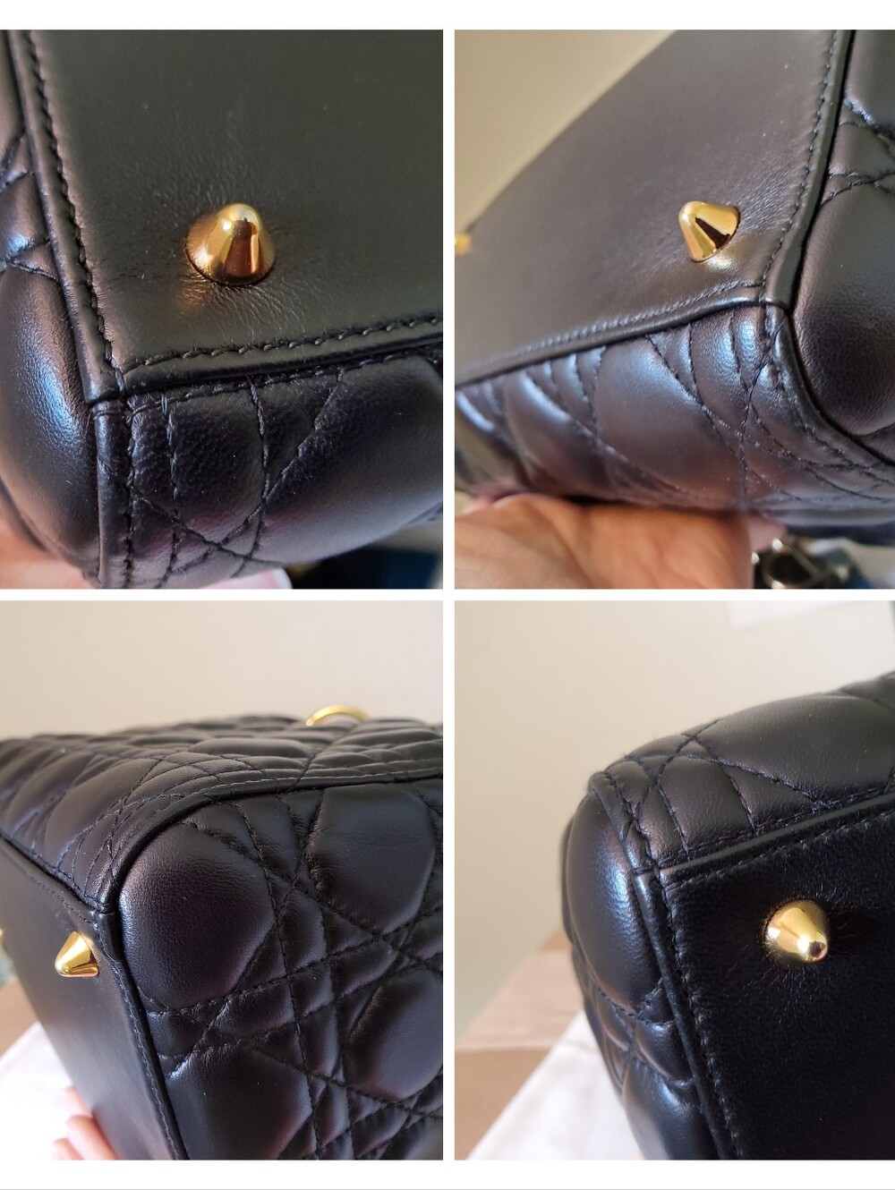 Lady DIOR black Lambskin Gold Hw Medium Bag - Picture 5 of 10